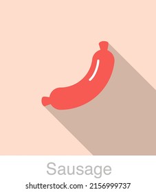 Sausage food flat icon vector  vector illustration