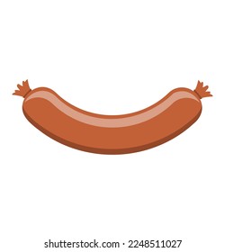 sausage food flat icon vector illustration isolated on white background