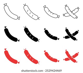 Sausage food icon in vector format