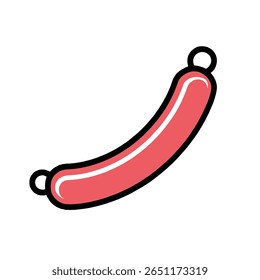 Sausage food illustration hangs simple graphic white backdrop