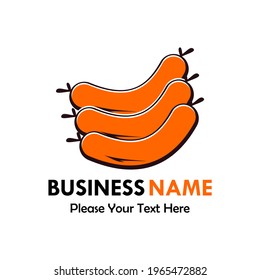 Sausage food logo template illustration