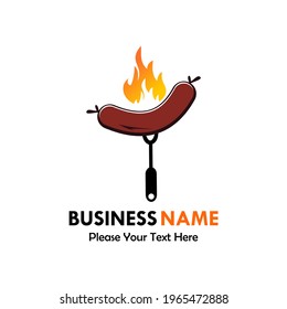 Sausage food logo template illustration