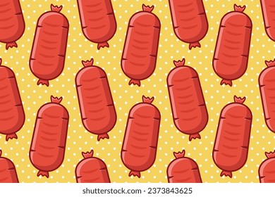 ilustración vectorial de salchicha de alimentos sin soldadura 