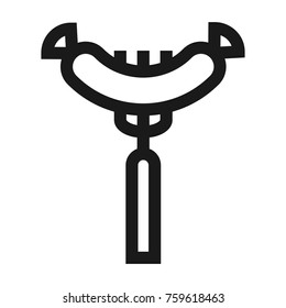 Sausage fork icon. Line style