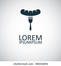 sausage fork icon, on white background
