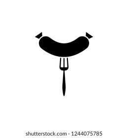 sausage, fork icon. Simple glyph vector of food set for UI and UX, website or mobile application