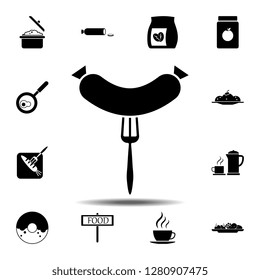 sausage, fork icon. Simple glyph vector element of Food icons set for UI and UX, website or mobile application