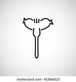 sausage and fork line icon