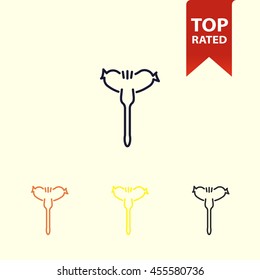 sausage and fork line icon