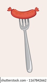 sausage and fork vector design