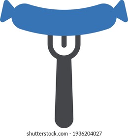 sausage fork vector glyph colour icon