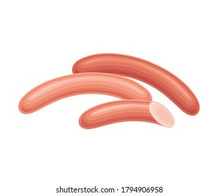Sausage or Frankfurter as Meat Product Vector Illustration