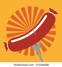 Sausage german food icon vector illustration graphic design