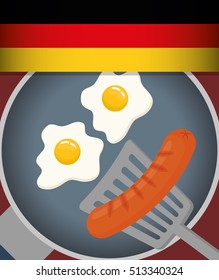 Sausage german food icon vector illustration graphic design