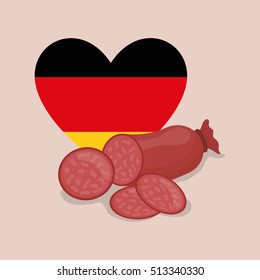 Sausage german food icon vector illustration graphic design