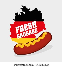 Sausage german food icon vector illustration graphic design