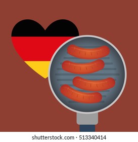 Sausage german food icon vector illustration graphic design