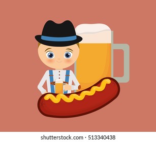Sausage german food icon vector illustration graphic design