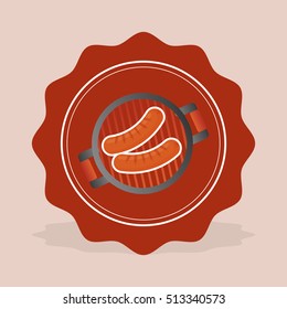 Sausage german food icon vector illustration graphic design