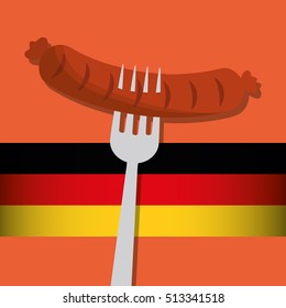 Sausage german food icon vector illustration graphic design