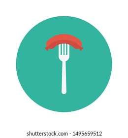 sausage glyph flat vector icon