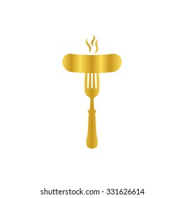 Sausage - gold vector icon