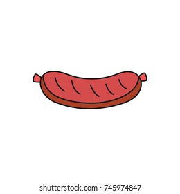 Sausage grill cartoon icon. Vector illustration of Sausage grill isolated on white background