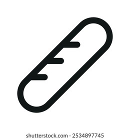 Sausage grill UI icon, grilled sausage minimal line vector symbol