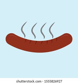 Sausage grilled flat vector icon