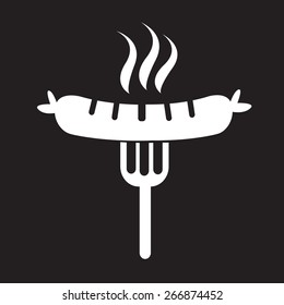 Sausage grilled with fork icon