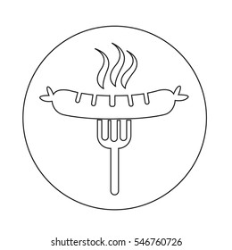 Sausage grilled with fork icon