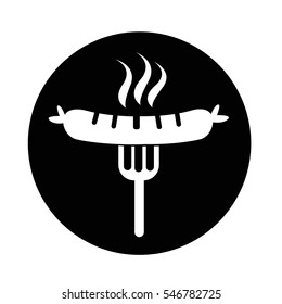Sausage grilled with fork icon