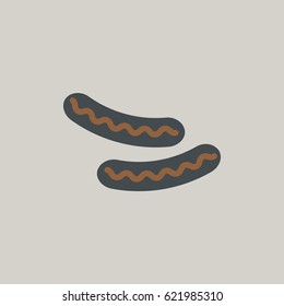 Sausage grilled, vector icon