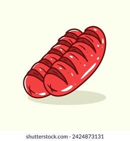 Sausage hand-drawn element vector illustration