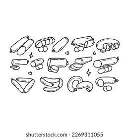 sausage handrawn doodle illustrations vector