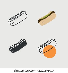 sausage hot dog vector icon fast food