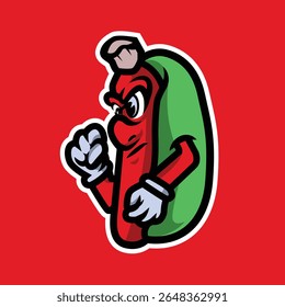 sausage hotdog character design illustration