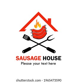Sausage house logo template illustration