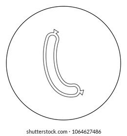 Sausage  icon black color in circle or round vector illustration