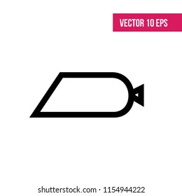 Sausage icon. Black silhouette with wavy raw sausage.
