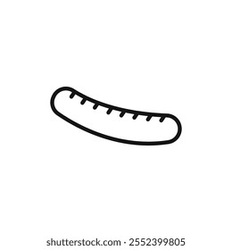 Sausage icon black and white vector outline sign
