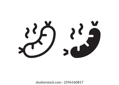 Sausage icon in black and white Vector