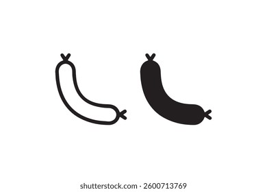 Sausage icon in black and white Vector