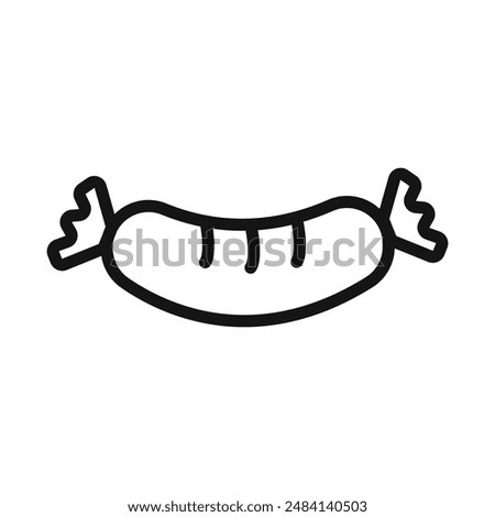 Sausage icon black and white vector sign