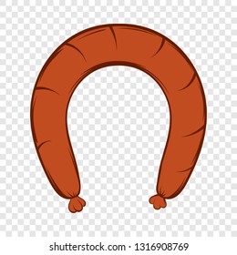Sausage icon in cartoon style on a background for any web design 