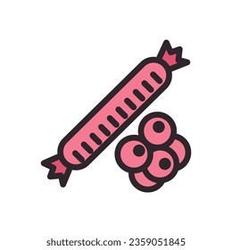 sausage icon color style vector