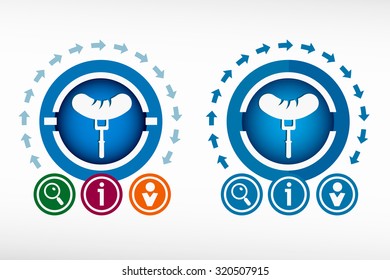 Sausage  icon and creative design elements. Flat design concept.