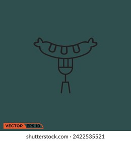 Sausage icon design vector graphic of template, sign and symbol  