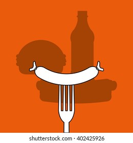 sausage icon design, vector illustration