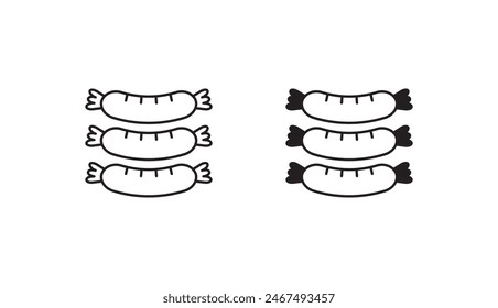 Wurst-Icon-Design mit weißem Hintergrund Stock Illustration